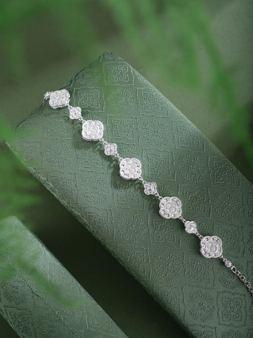 子佩集【轩畔玉兰】银S990手链【QFSL027】原创作品花丝珐琅彩玉兰莲2602 商品图6