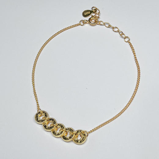 【宏艺珠宝】招财铜钱·银s925手链 商品图0