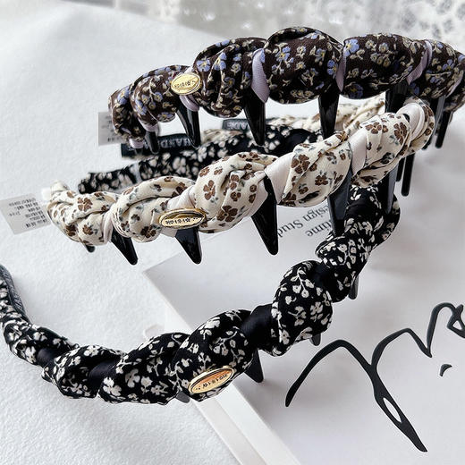 韩版碎花缠绕倒梳发箍女2026新款高颅顶显脸小压发卡洋气时尚头箍-纪念日百货门店同款169647969 商品图1