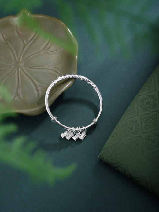 子佩集【平安喜乐】银S999童镯【WT000368】儿童平安喜乐流苏2602 商品图8