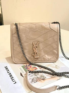 YSL Niki mini 奶茶色 牛皮 翻盖包