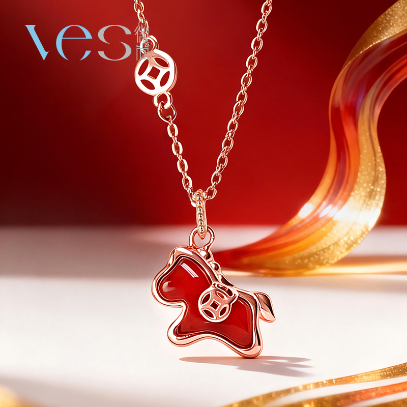 马上有钱红玉髓银925套链