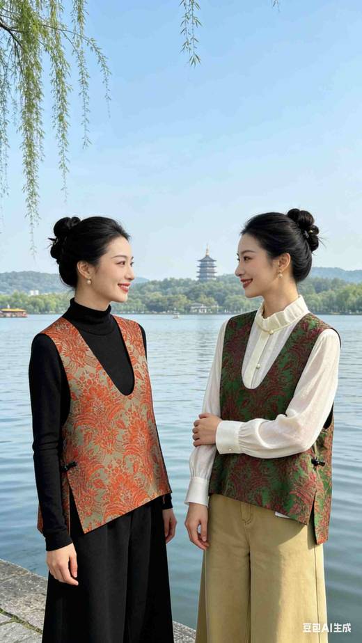 686039春上新 大U领国风马甲 商品图4