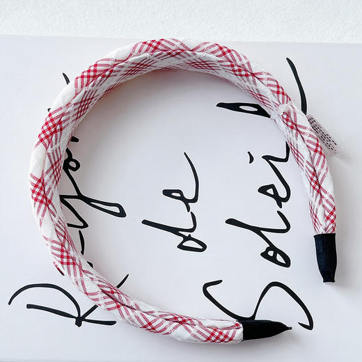 复古红格纹宽版发箍-纪念日百货门店同款169261134 商品图3