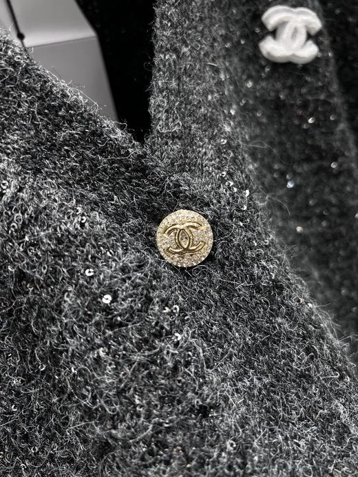 女款银闪V领针织开衫毛衣hu025 商品图2