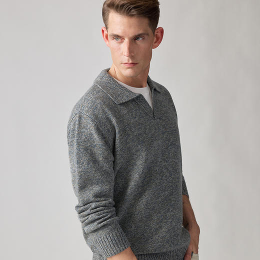 海鸥领纯羊毛花纱毛衣 商品图4