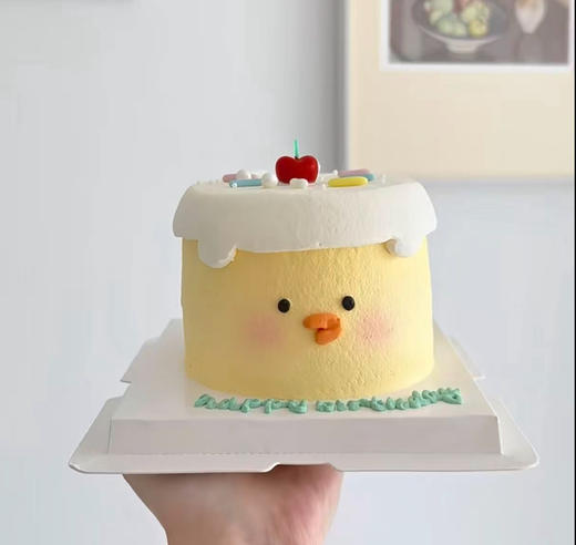 五寸原味胚原味奶油草莓夹心，祝福语写 橙橙：生快快乐！快乐成长！餐具10 商品图0