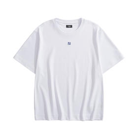 中性款纯棉刺绣短袖T恤he011