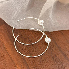 极简珍珠银针耳圈耳环纪念日百货门店同款164248934