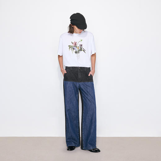 NUTH渐变花卉印花白色宽松微透短袖t恤女（发货/预售时间同步天猫） 商品图4