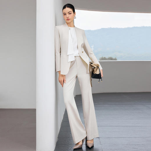 IWY/米色长袖西装套装女春季新款修身显瘦高级感职业装工作服25CP921 商品图7