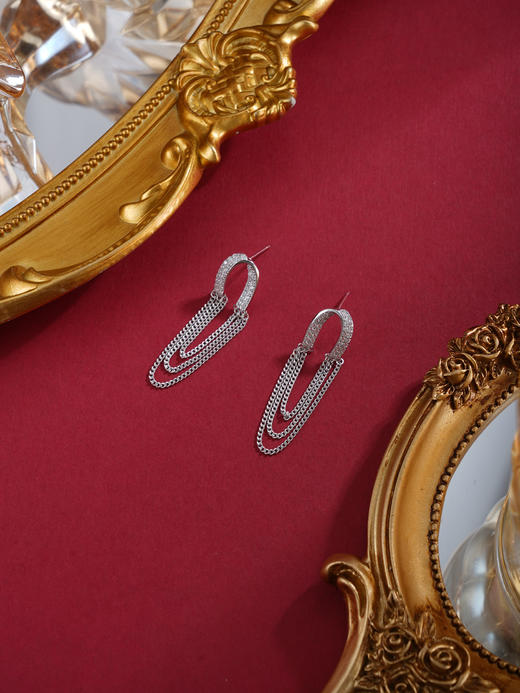 子佩集【风华漫舞】银S925耳环【EL070644】时尚时尚流苏三环2602 商品图2