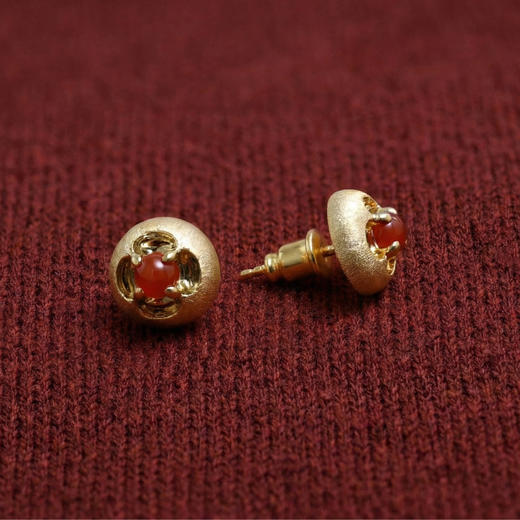 含晖·玲珑系列-镂空宝石耳钉 商品图6