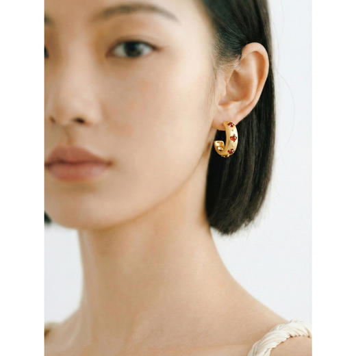 含晖·玲珑系列-镂空宝石耳环 商品图5