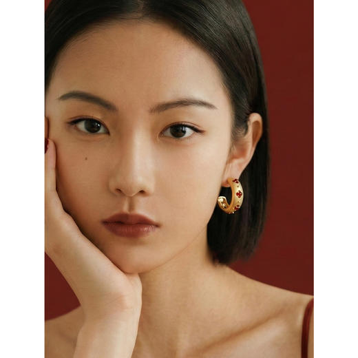 含晖·玲珑系列-镂空宝石耳环 商品图1