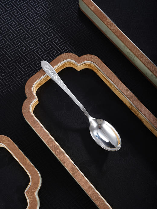 子佩集【莲开纳福】银S999摆件【BX0090186】餐具莲花福勺子2602 商品图2
