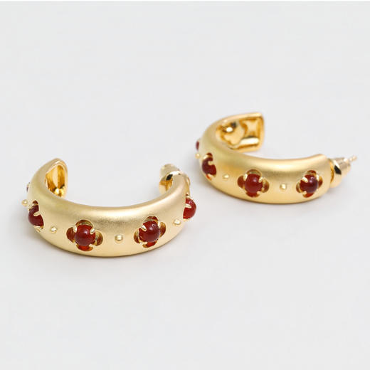 含晖·玲珑系列-镂空宝石耳环 商品图8