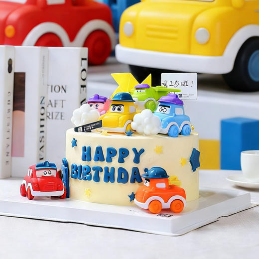 汽车总动员，新鲜芒果与百利脆脆片夹心，有进口动物淡奶油和混合乳脂奶油可选 商品图0