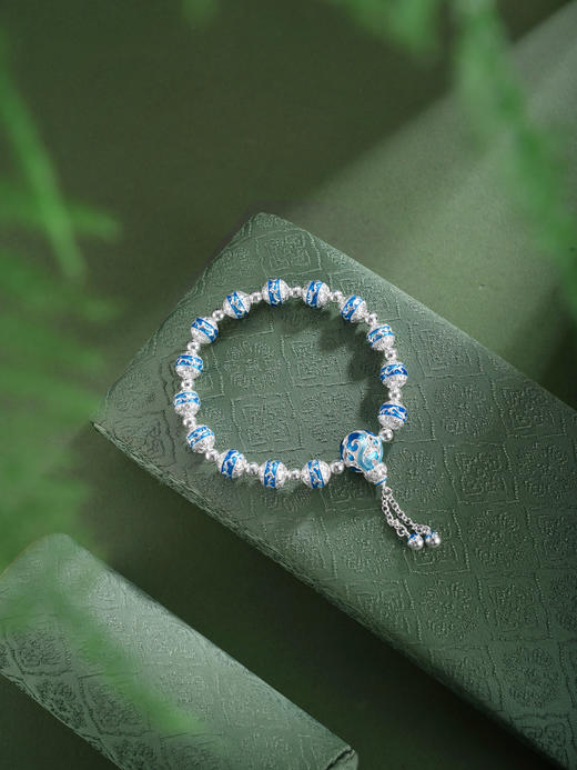 子佩集【云福双至】银S990手串手链【QFSL025】原创作品花丝珐琅彩祥云2602 商品图7