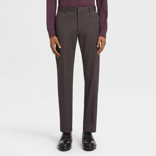 ZEGNA 杰尼亚 男士弹力棉质 Comfort 休闲裤 咖色 E8I03 TR14 018 商品图1