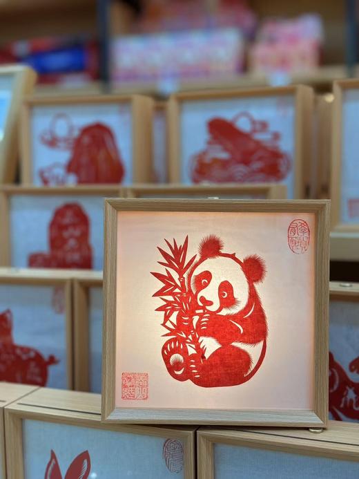 泰山非遗剪纸小夜灯手工剪纸一触即亮剪纸摆台 商品图5