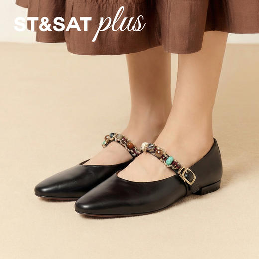 星期六26春新款编织风珠珠一字带玛丽珍SSE1111047 商品图7