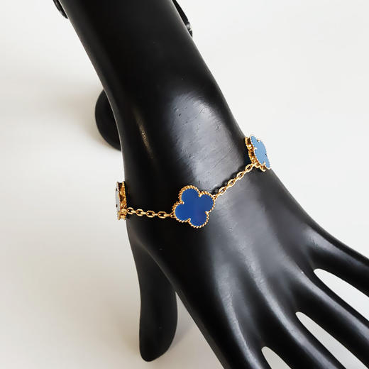【天然正品】AU750黄金简约时尚定制款蓝五花手链 链长：19CM 290126TJ19 商品图6