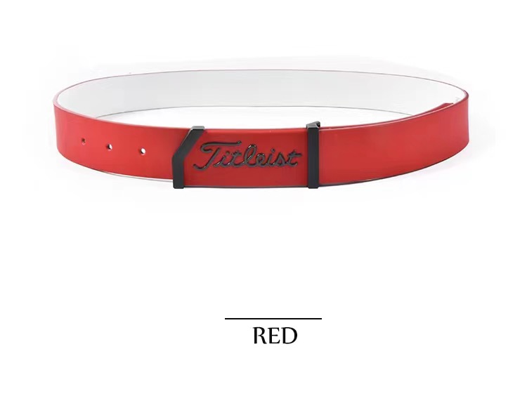 tit 专出韩国男士腰带，高端头层牛皮，COLOUR:   红 SIZE:男士110cm ，有十孔。