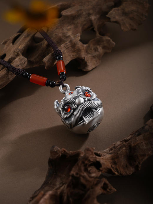 子佩集【狮来运转】银S999手把件【YSY013】仿古可转动恭喜发财醒狮2602 商品图7