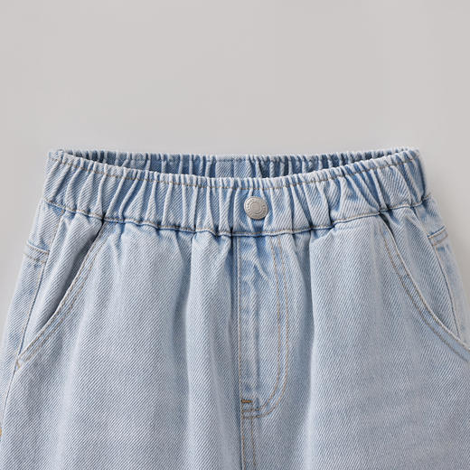 马克珍妮复古时髦女童八分牛仔弯刀裤2026年春装新款560203 商品图4