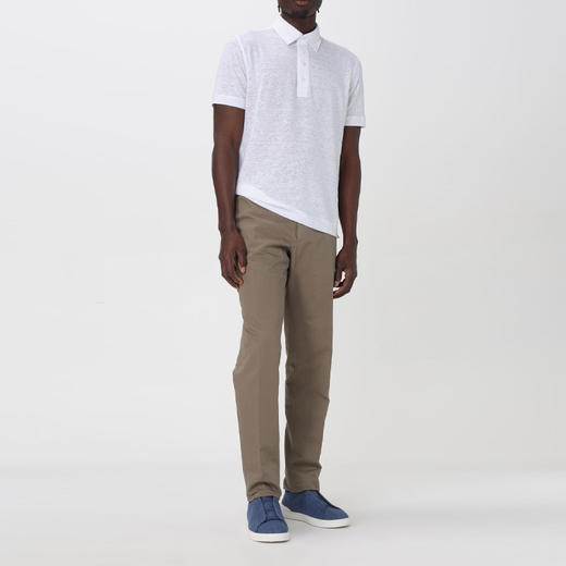 ZEGNA 杰尼亚 男士斜纹棉麻休闲运动裤 灰绿色 UDI37A7 TN10 N07 商品图3