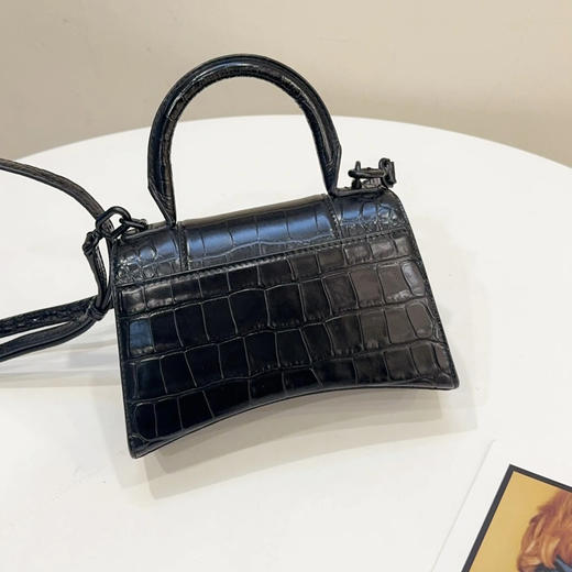 巴黎世家 Hourglass xs 鳄鱼压纹牛皮 so black 沙漏包 商品图1