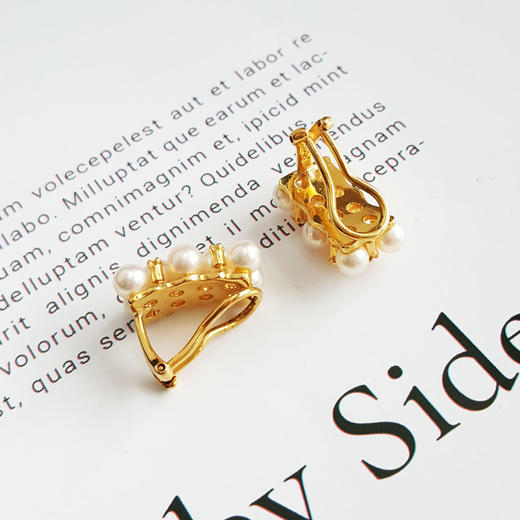 【天然正品】AU750黄金镶钻镶天然排镶近完美约3.2-5.2MM 粉色晕彩AKOYA海水珍珠耳环290126TJ27 商品图4