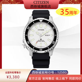 西铁城官方正品不锈钢表壳 PU橡胶表带蓝宝石玻璃表镜200米防水机械男表NY0118-11AB
