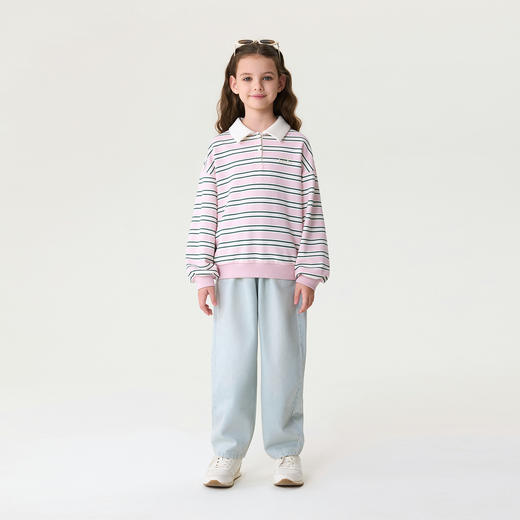 马克珍妮时髦有型女童纯棉牛仔萝卜裤2026年春装新款560209 商品图2