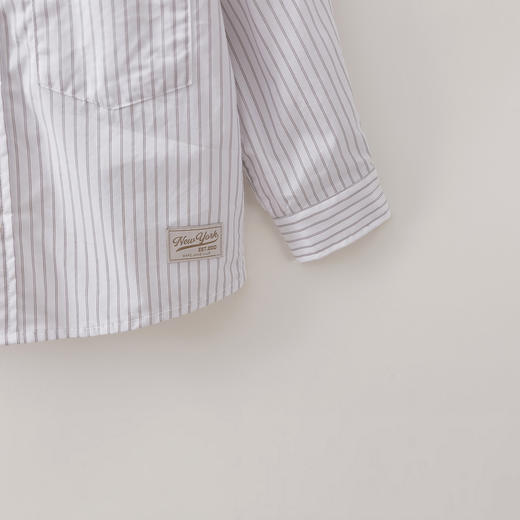 马克珍妮时尚条纹男童纯棉衬衫2026年春装新款560219 商品图4