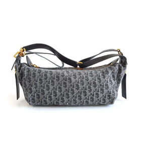 【95新】DIOR迪奥中号D-Journey手袋M2417UDDK M932新款中号灰色LOGO花纹D-Journey单肩斜挎hobo包中性款120226NJS40