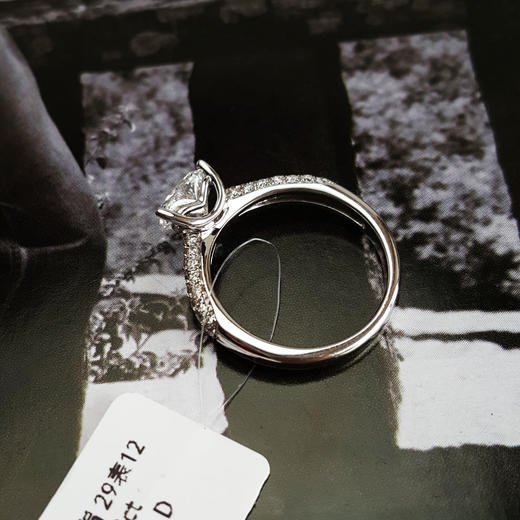 【天然正品】AU750白金经典简约三爪款心型1.0克拉钻石戒指12号（戒圈可改）090226NJS23 商品图6