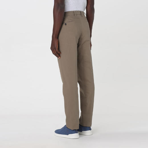 ZEGNA 杰尼亚 男士斜纹棉麻休闲运动裤 灰绿色 UDI37A7 TN10 N07 商品图2