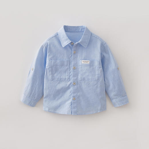 马克珍妮一衣两穿男童棉麻衬衫2026年春装新款560026 商品图2