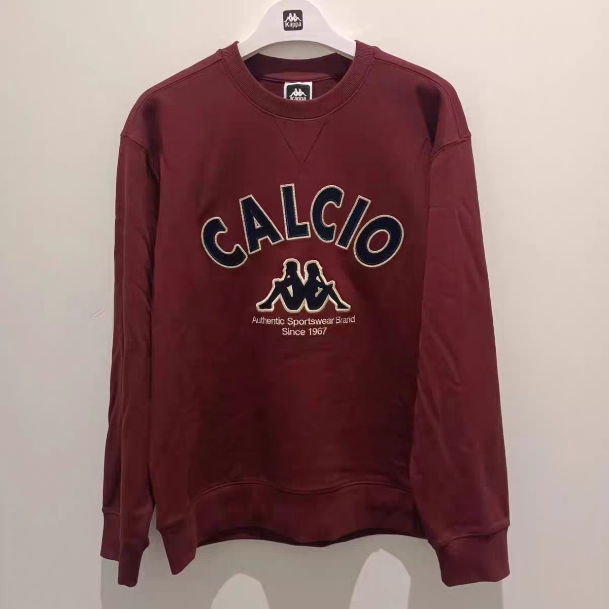 XY/卡帕背靠背kappa男款2026春款针织线圈棉圆领卫衣K0G12WT02