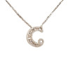 【天然正品】AU750白金简约时尚弯月造型0.252克拉群镶钻石吊坠项链070226TJ02 商品缩略图0