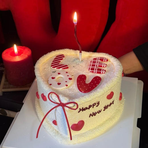 【214情人节蛋糕】彩色love蝴蝶结蛋糕 商品图0