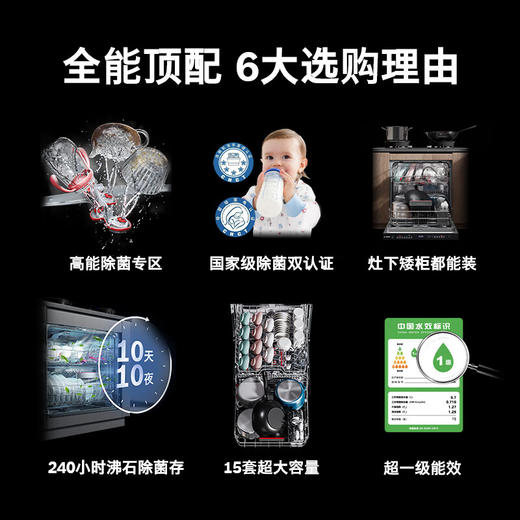 博世（BOSCH）Z10灶下15件套全自动洗碗机沸石除菌烘干240小时消杀双认证SEU6ZKC00C 伯爵灰 商品图2