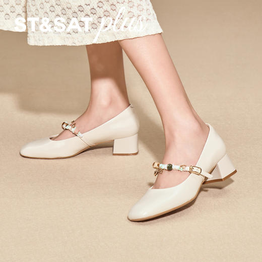 星期六26春新款珠光方头玛丽珍鞋SSE1111052 商品图2