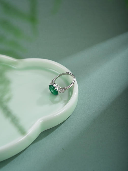 子佩集【福禄凝华】银S925戒指【JZ017477】绿玉髓平安扣葫芦2602 商品图4