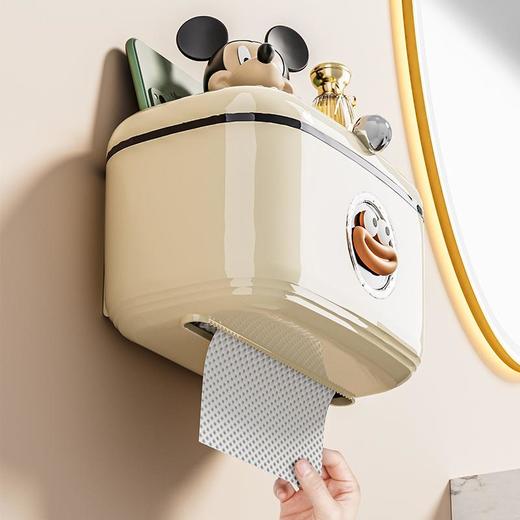 卫生间滑盖纸巾盒壁挂多功能洗脸巾置物架免打孔防水卷抽纸收纳盒 商品图3