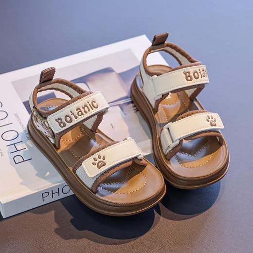 【舒适鞋面❗亲肤设计】儿童露趾沙滩鞋夏新款中大童男女童凉鞋可爱小猫魔术贴童鞋。rg 商品图3