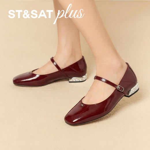 星期六26春新款优雅方头钻跟玛丽珍SSE1111046 商品图2