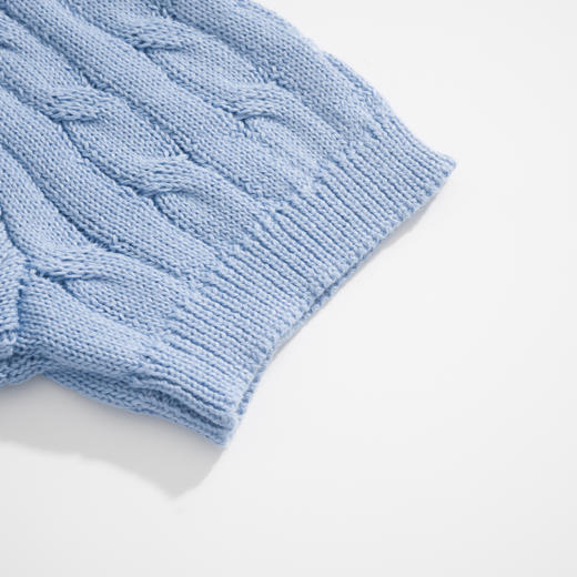 中性款绞花编结短袖针织衫la 商品图2